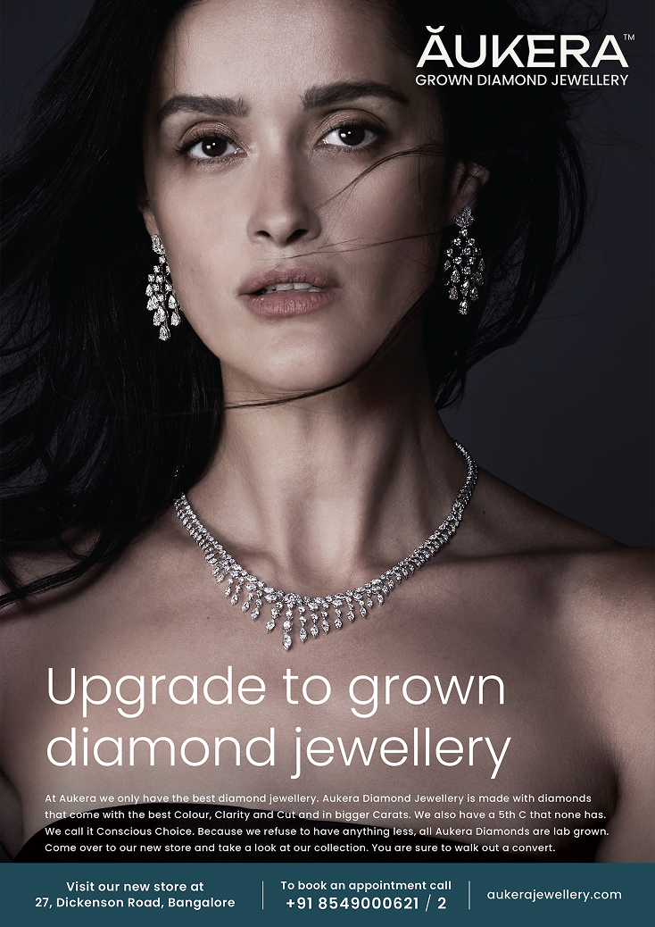 Aukera Print advertisement by Bask Creative — Upgrade to grown diamond jewellery