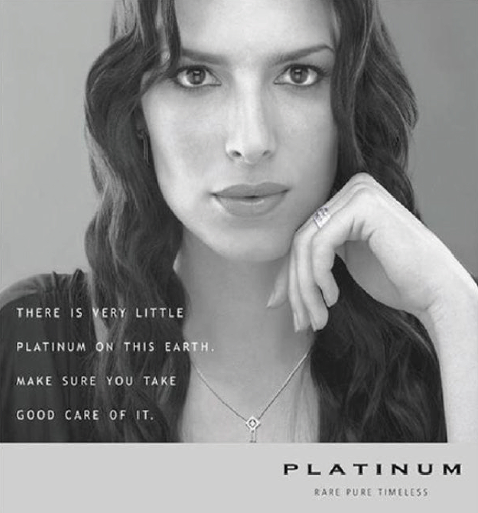 Platinum Guild Print advertisement by Bask Creative — There is very little Platinum on this earth. Make sure you take good care of it.