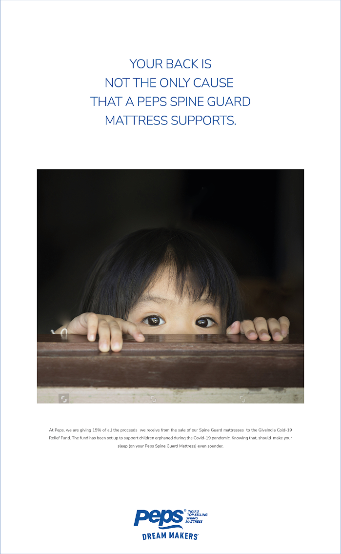 Peps Mattresses Print advertisement by Bask Creative — Your back is not the only cause that a Peps Spine Guard mattress supports.
