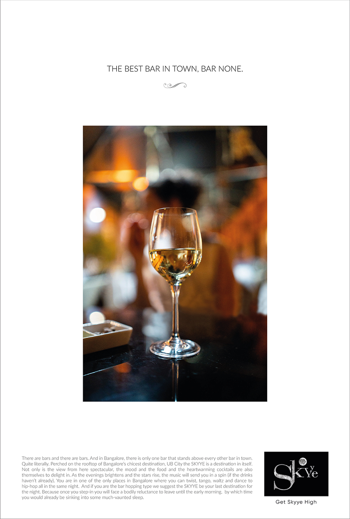 Skyye Print advertisement by Bask Creative — The best bar in town, bar none.