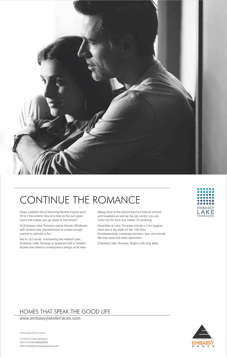 Embassy Lake Terraces Print advertisement by Bask Creative — Continue the romance