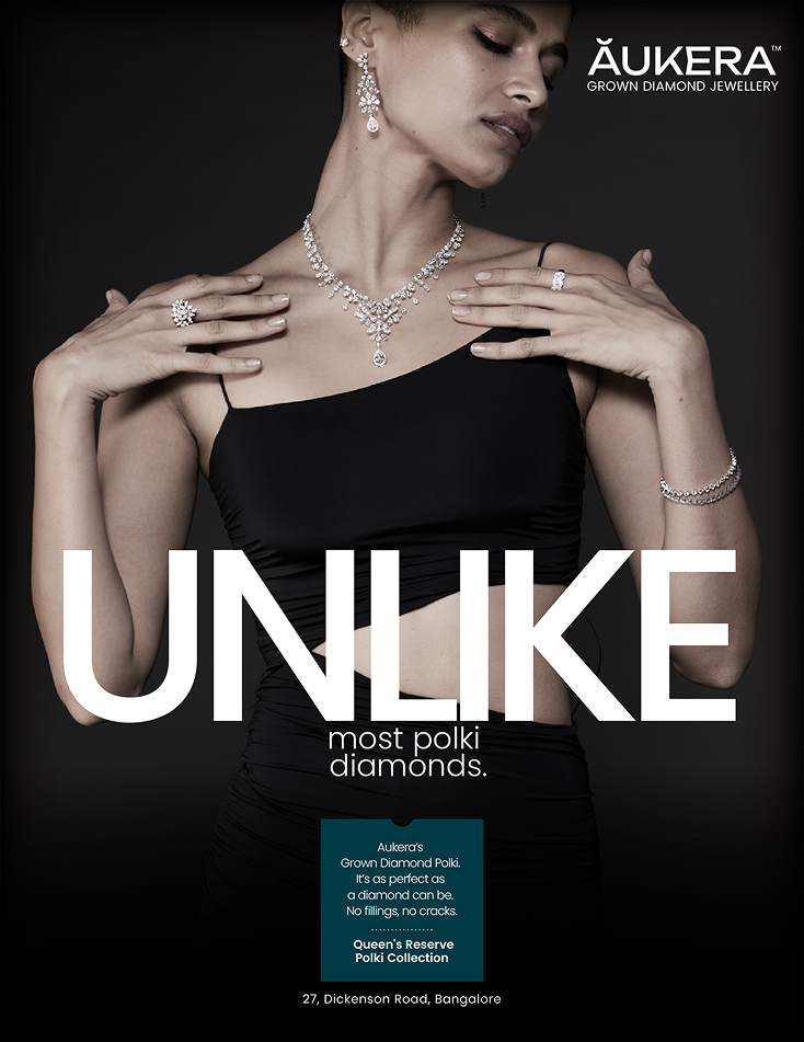 Aukera Print advertisement by Bask Creative — Unlike most polki diamonds.